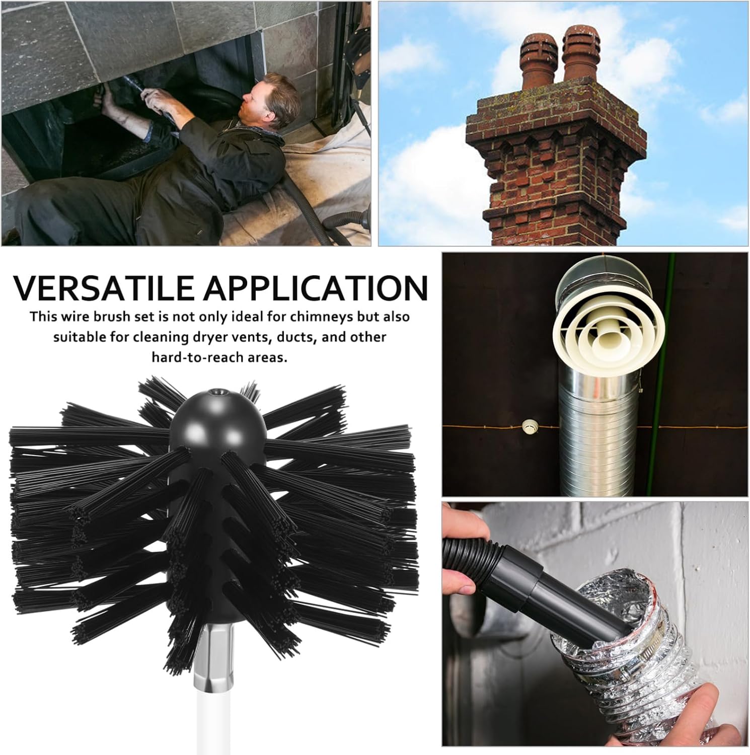 Commercial Kitchen Ventilation - Flexible Chimney Brush Kit with 4Inch
