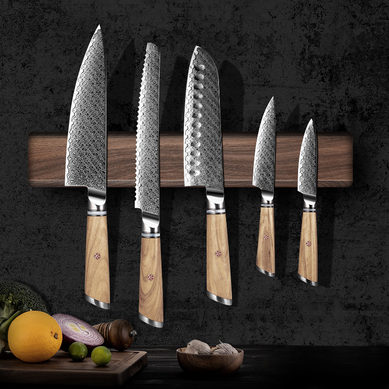 Commercial Kitchen Knife Holder - 40-46CM Strong Magnetic Knife Holder Walnut