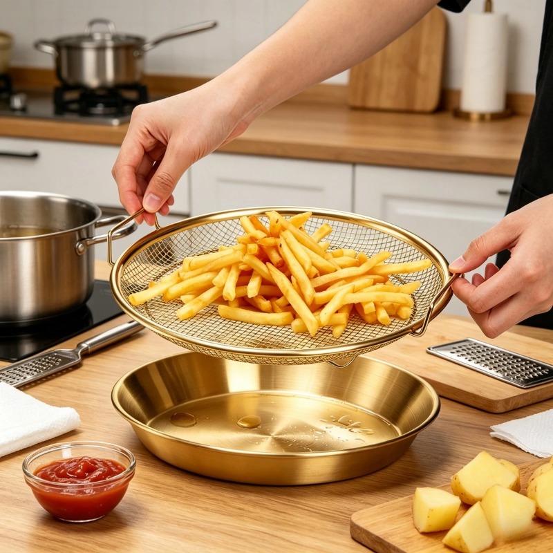 Gold Heavy Duty Deep Fryer Rac - đánh giá và giá Commercial Kitchen Appliance