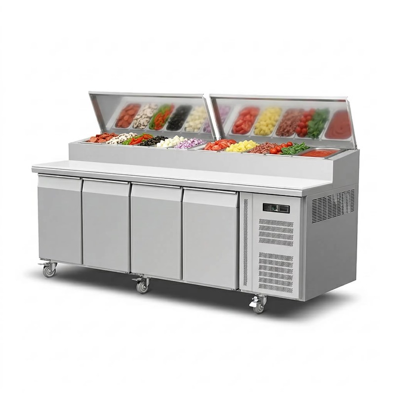 OEM Counter Fridge Sandwich Pr - đánh giá và giá Commercial Kitchen Prep Table