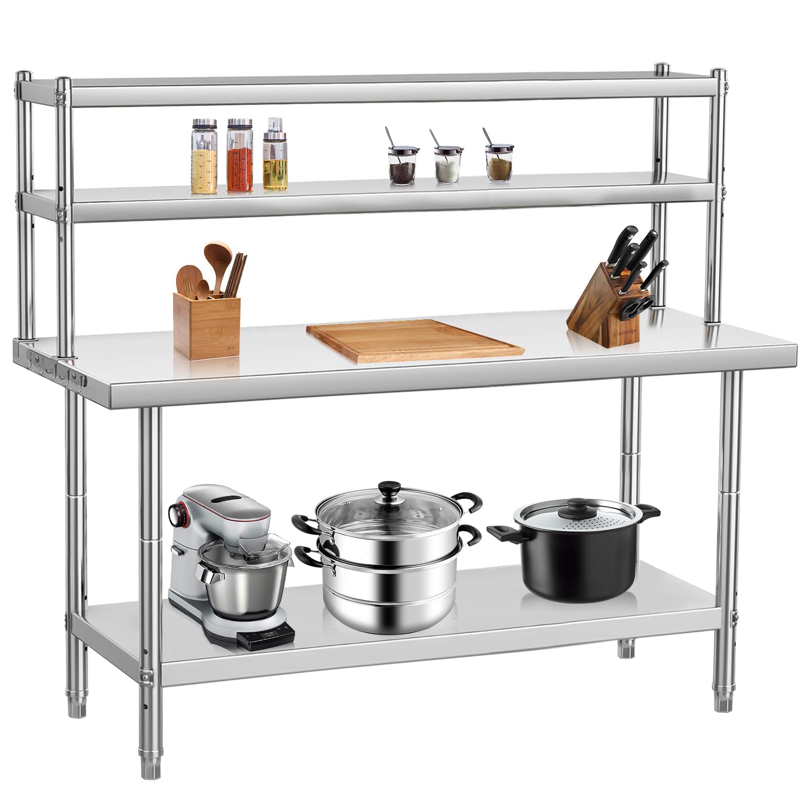 48x24 Heavy Duty Stainless Ste - đánh giá và giá Commercial Kitchen Prep Table With Storage