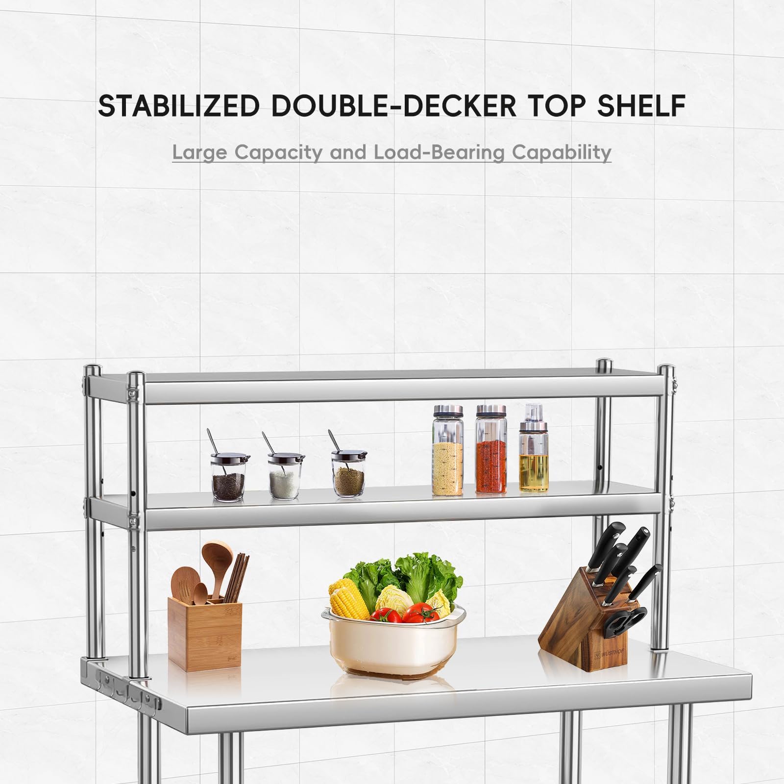 48x24 Heavy Duty Stainless Ste - đánh giá và giá Commercial Kitchen Prep Table With Storage