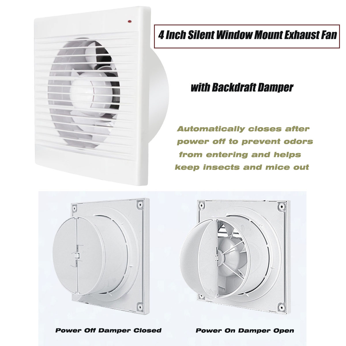 4 Inch Silent Window Mount Exh - đánh giá và giá Commercial Kitchen Ventilation
