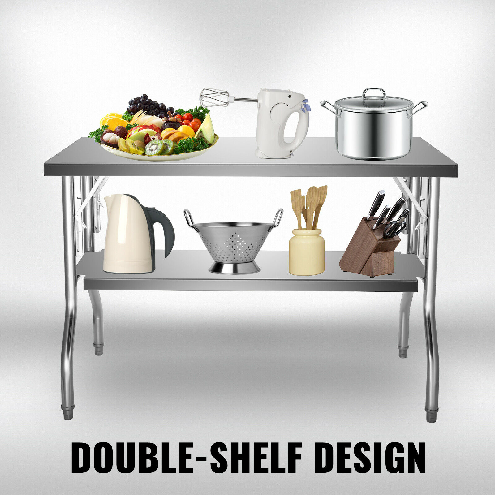 Single/Double-Shelf Profession - đánh giá và giá Commercial Kitchen Prep Table With Storage