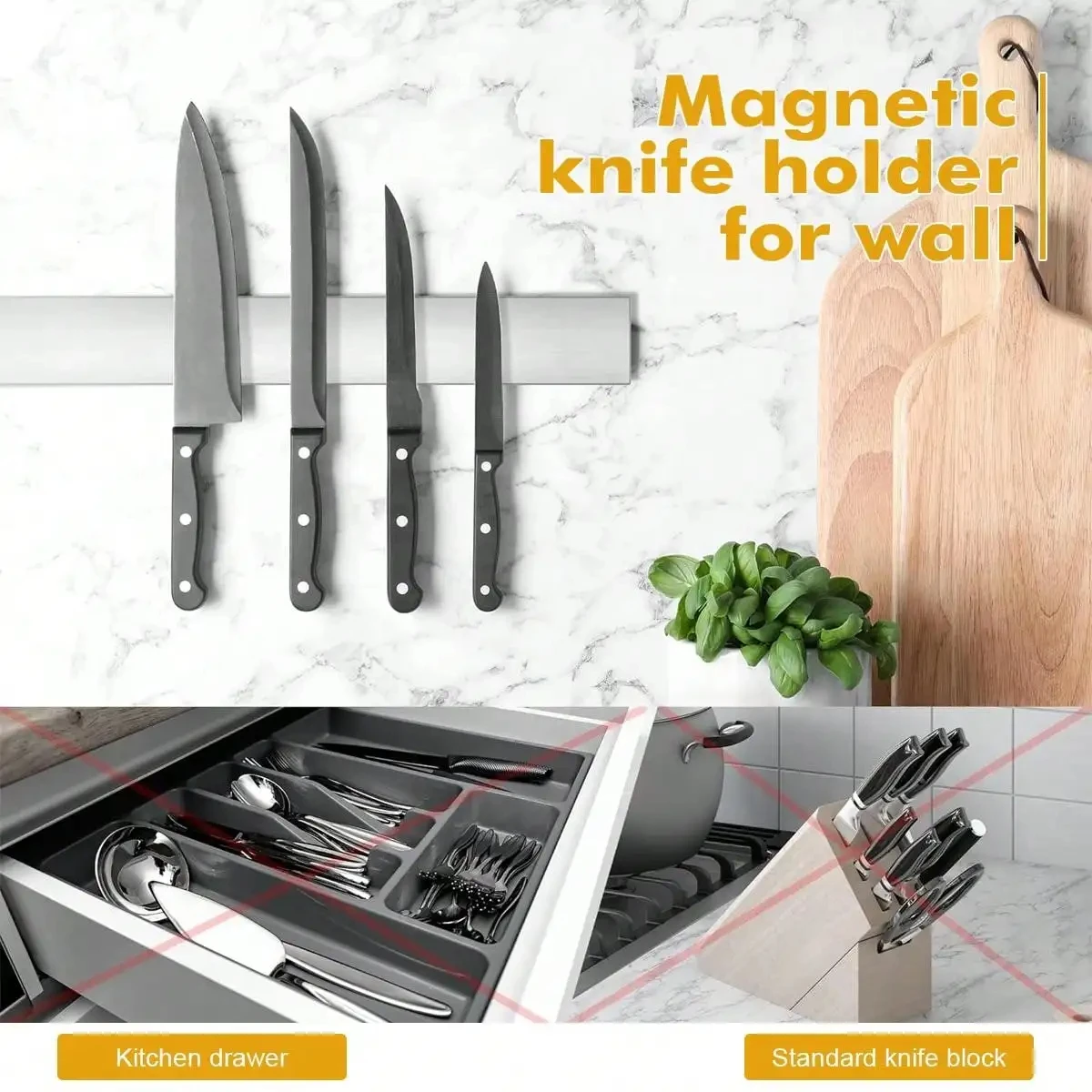 Leeseph Magnetic Knife Holder  - đánh giá và giá Commercial Kitchen Knife Holder