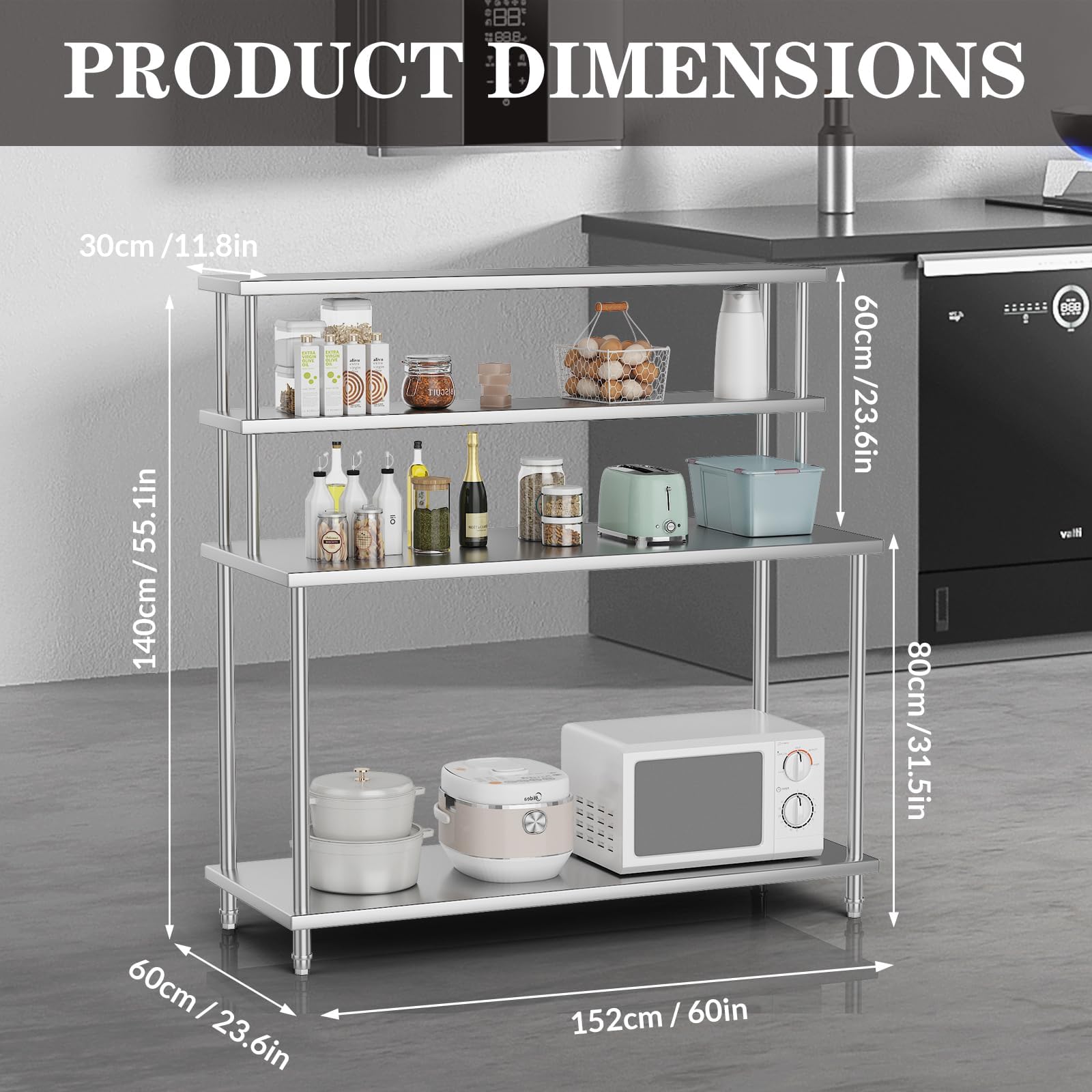 Stainless Steel Table with Ove - đánh giá và giá Commercial Kitchen Prep Table With Storage